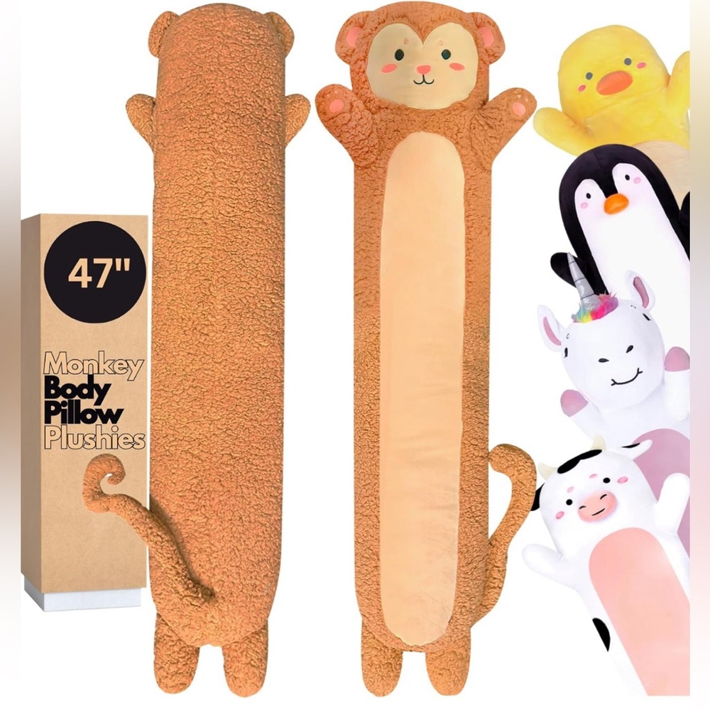 Cuddle Paws Plush Monkey Body Pillow 🐒